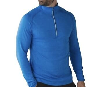 LULULEMON Time To Get Dirty LS Sweatshirt Men L Blue ZipNeck Sporty Outdoor EUC
